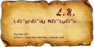 Légrády Mátyás névjegykártya